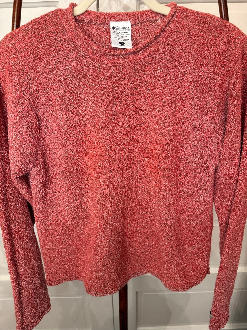 Gorpcore Columbia Marled Bouclé Sweater Cozy Hiking Outdoor rolled colar Small